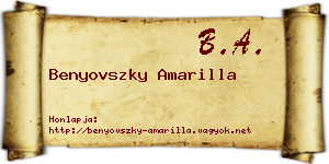 Benyovszky Amarilla névjegykártya